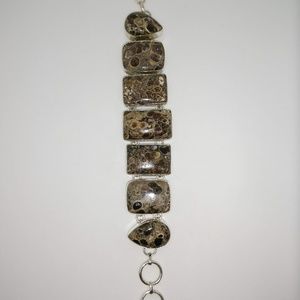 Turritella Agate Sterling Bracelet